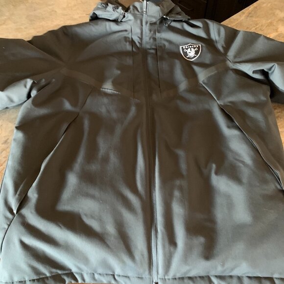 NFL Raiders Nike Onfield Apparel Storm-Fit Zippered Hooded Coat